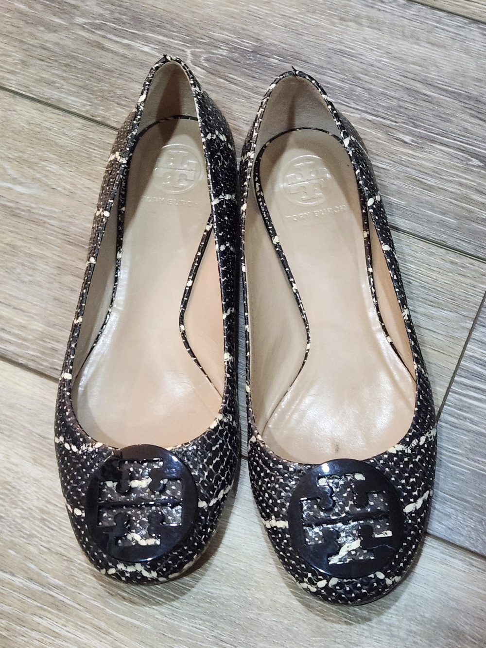 Tory Burch Reva Mojave Print Snake Skin Ballet Flat in size 8.5 - Picture 1 of 7